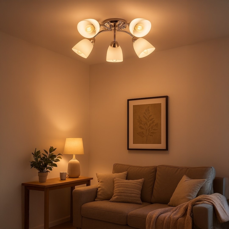 Πλαφονιέρα PORTOS 5xE14/10W/230V γυαλιστερό χρώμιο