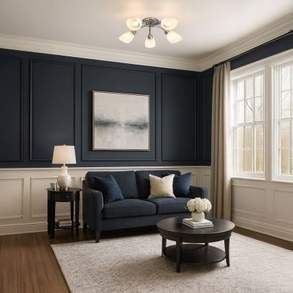 Πλαφονιέρα PORTOS 5xE14/10W/230V γυαλιστερό χρώμιο