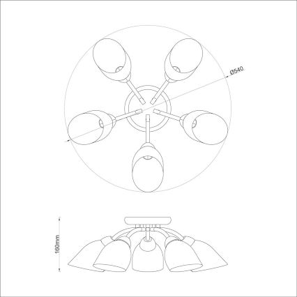 Πλαφονιέρα PORTOS 5xE14/10W/230V γυαλιστερό χρώμιο
