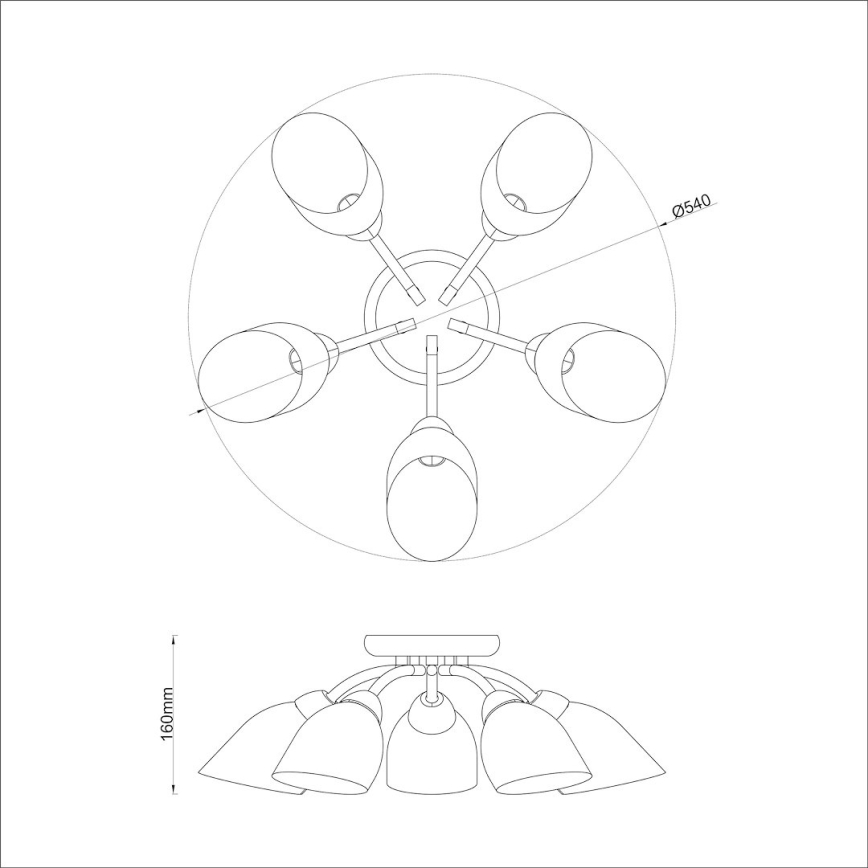 Πλαφονιέρα PORTOS 5xE14/10W/230V γυαλιστερό χρώμιο