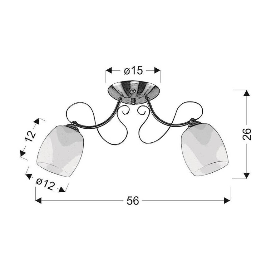 Πλαφονιέρα πολύφωτο AMBA 2xE27/40W/230V