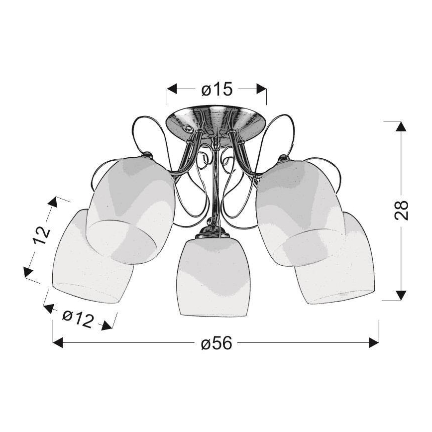 Πλαφονιέρα πολύφωτο AMBA 5xE27/40W/230V