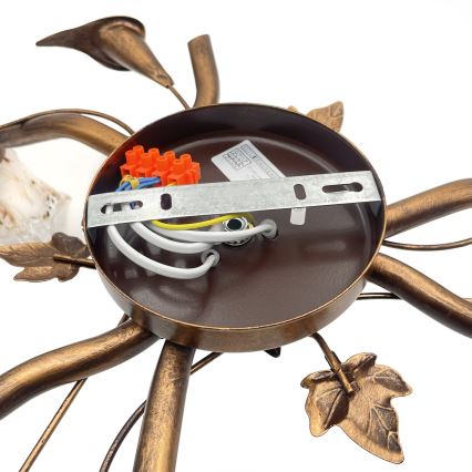 Πλαφονιέρα ROZETA 3xE14/40W/230V, μπρονζέ