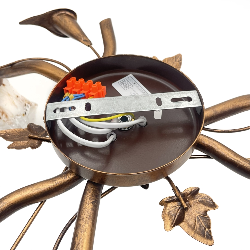 Πλαφονιέρα ROZETA 3xE14/40W/230V, μπρονζέ