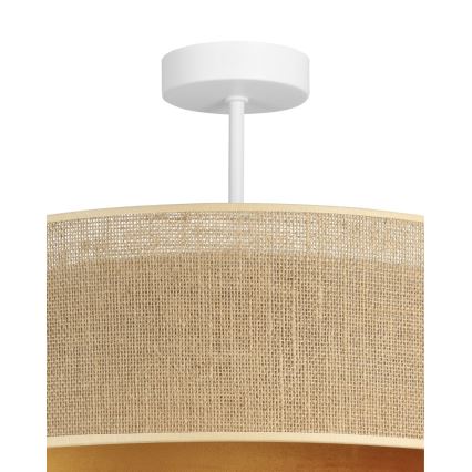 Πλαφονιέρα SARTA 1xE27/60W/230V διάμ. 45 εκ. χάλκινο/γιούτα