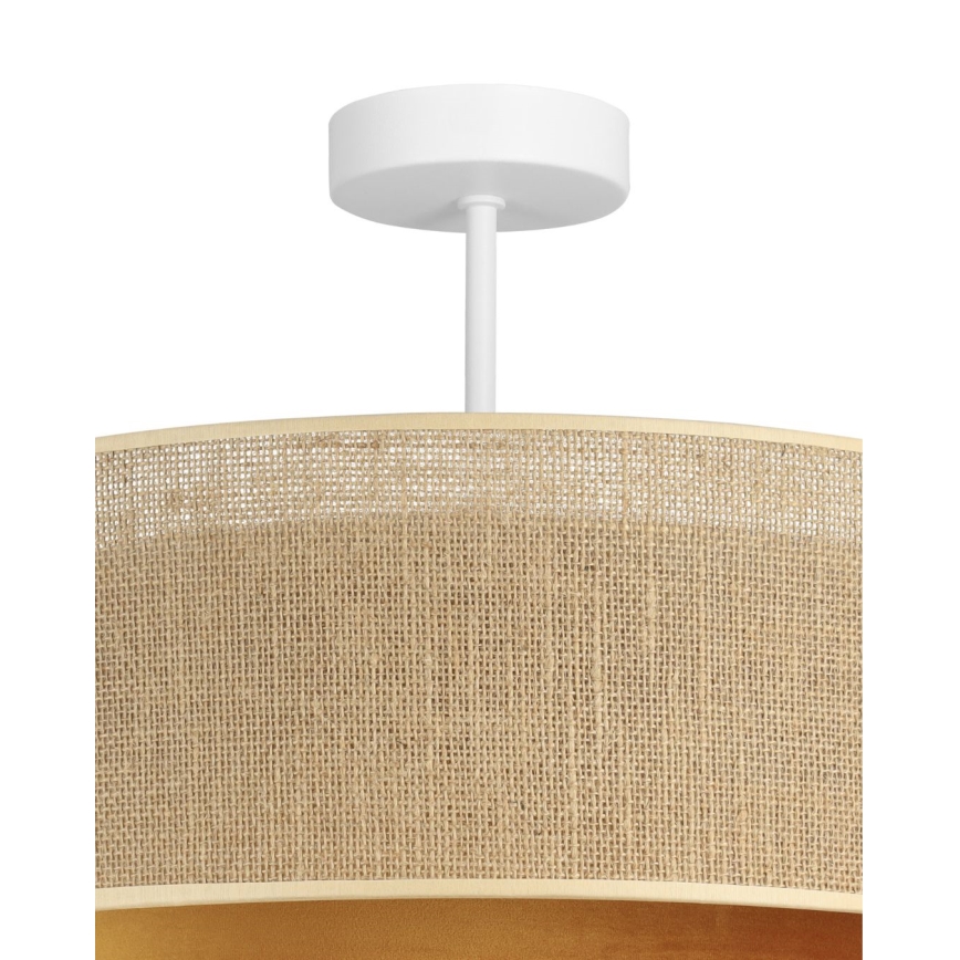 Πλαφονιέρα SARTA 1xE27/60W/230V διάμ. 45 εκ. χάλκινο/γιούτα