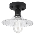 Πλαφονιέρα TRISH 1xE27/15W/230V μαύρο/διάφανο