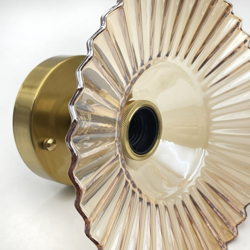 Πλαφονιέρα TRISH 1xE27/15W/230V χρυσό/καπνιστό μπεζ