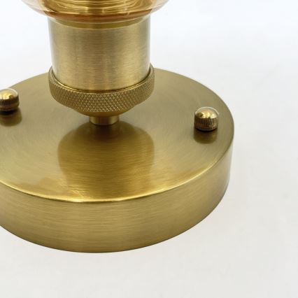 Πλαφονιέρα TRISH 1xE27/15W/230V χρυσό/καπνιστό μπεζ