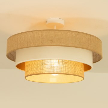 Πλαφονιέρα WENTA 1xE27/60W/230V, Ø 50 cm, γιούτα/μπεζ