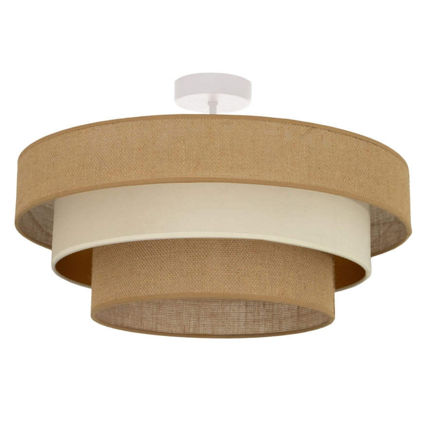 Πλαφονιέρα WENTA 1xE27/60W/230V, Ø 50 cm, γιούτα/μπεζ