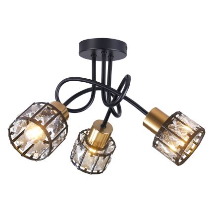 Πλαφονιέρα ZAHARA 3xE27/10W/230V μαύρη