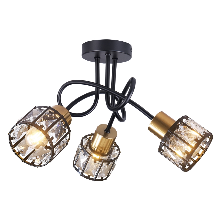 Πλαφονιέρα ZAHARA 3xE27/10W/230V μαύρη