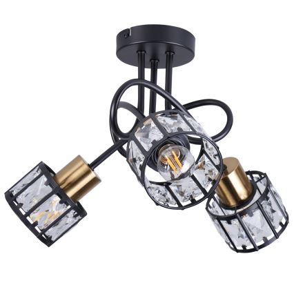 Πλαφονιέρα ZAHARA 3xE27/10W/230V μαύρη