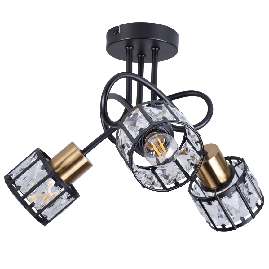 Πλαφονιέρα ZAHARA 3xE27/10W/230V μαύρη