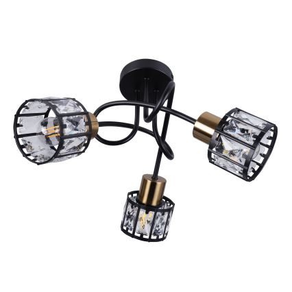 Πλαφονιέρα ZAHARA 3xE27/10W/230V μαύρη