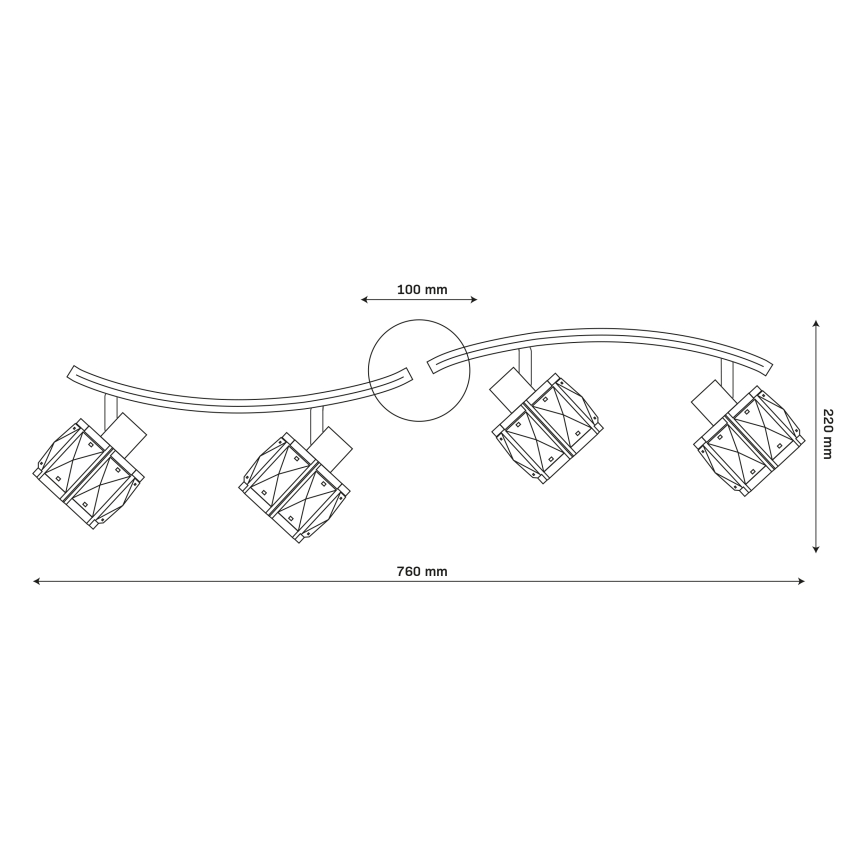 Πλαφονιέρα ZAHARA 4xE27/10W/230V χρυσή