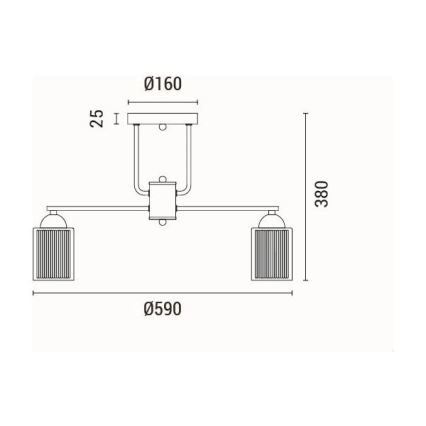 Πλαφονιέρα οροφής 3xE27/60W/230V