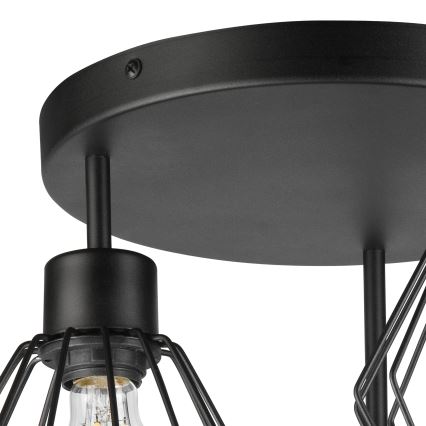 Πλαφονιέρα οροφής AUDREY 3xE27/60W/230V μαύρο