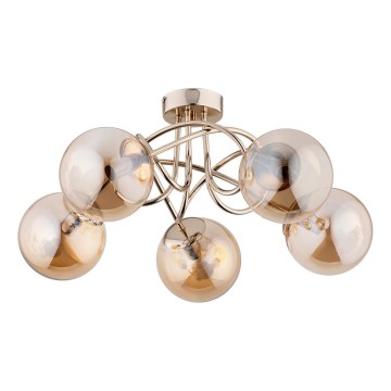 Πλαφονιέρα οροφής BANKO 5xE14/10W/230V ορείχαλκος