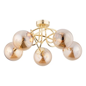 Πλαφονιέρα οροφής BANKO 5xE14/10W/230V χρυσό