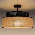 Πλαφονιέρα οροφής BOHO 1xE27/60W/230V διάμετρος 40 cm μαύρο/rattan