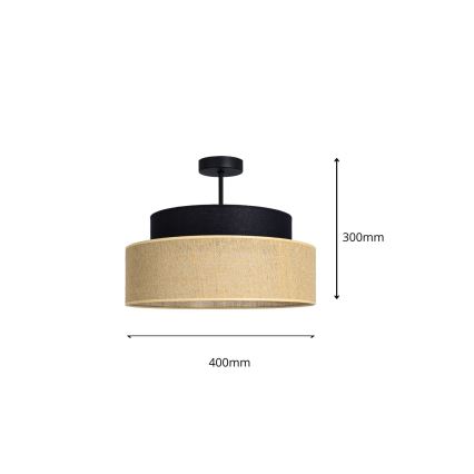 Πλαφονιέρα οροφής BOHO 1xE27/60W/230V διάμετρος 40 cm μαύρο/μπεζ