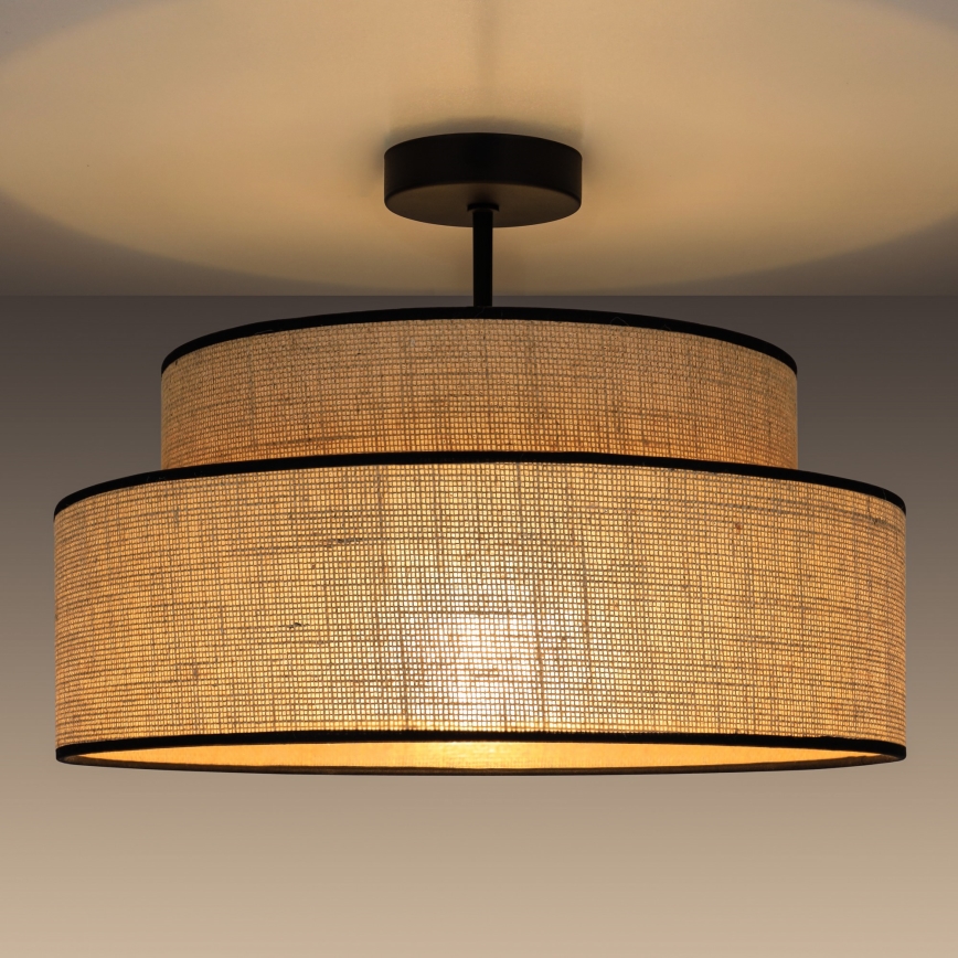 Πλαφονιέρα οροφής BOHO 1xE27/60W/230V διάμετρος 40 cm μπεζ