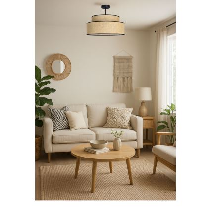 Πλαφονιέρα οροφής BOHO 1xE27/60W/230V διάμετρος 40 cm μπεζ