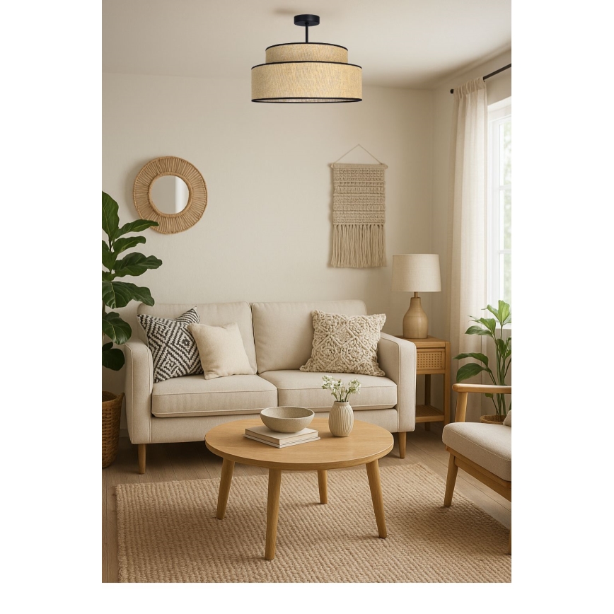 Πλαφονιέρα οροφής BOHO 1xE27/60W/230V διάμετρος 40 cm μπεζ