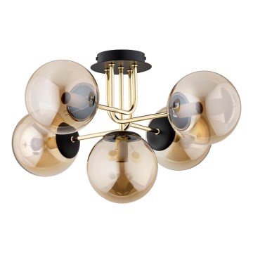 Πλαφονιέρα οροφής BOSS 5xE14/10W/230V χρυσό