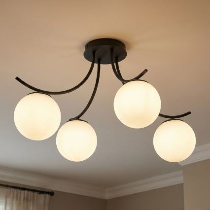 Πλαφονιέρα οροφής BOSTON 4xE14/10W/230V μαύρο