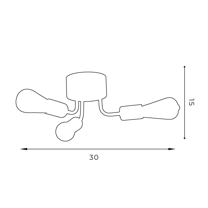 Πλαφονιέρα οροφής BRENDA 3xE27/60W/230V μαύρο/χρυσό