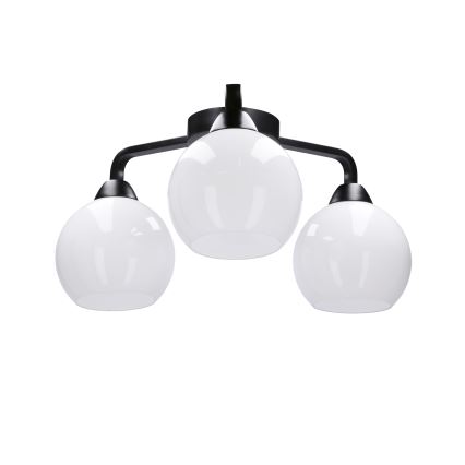 Πλαφονιέρα οροφής CALDERA 3xE27/60W/230V μαύρο