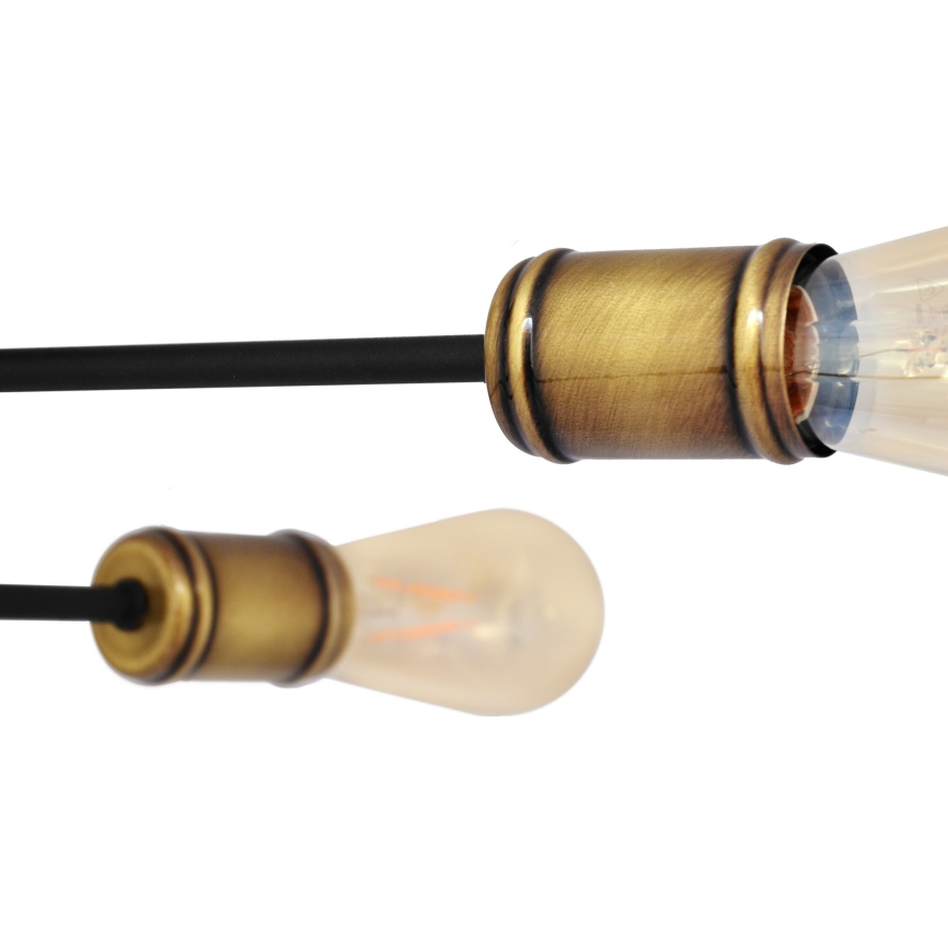 Πλαφονιέρα οροφής CAMBRIDGE 6xE27/20W/230V μαύρο/χρυσαφί