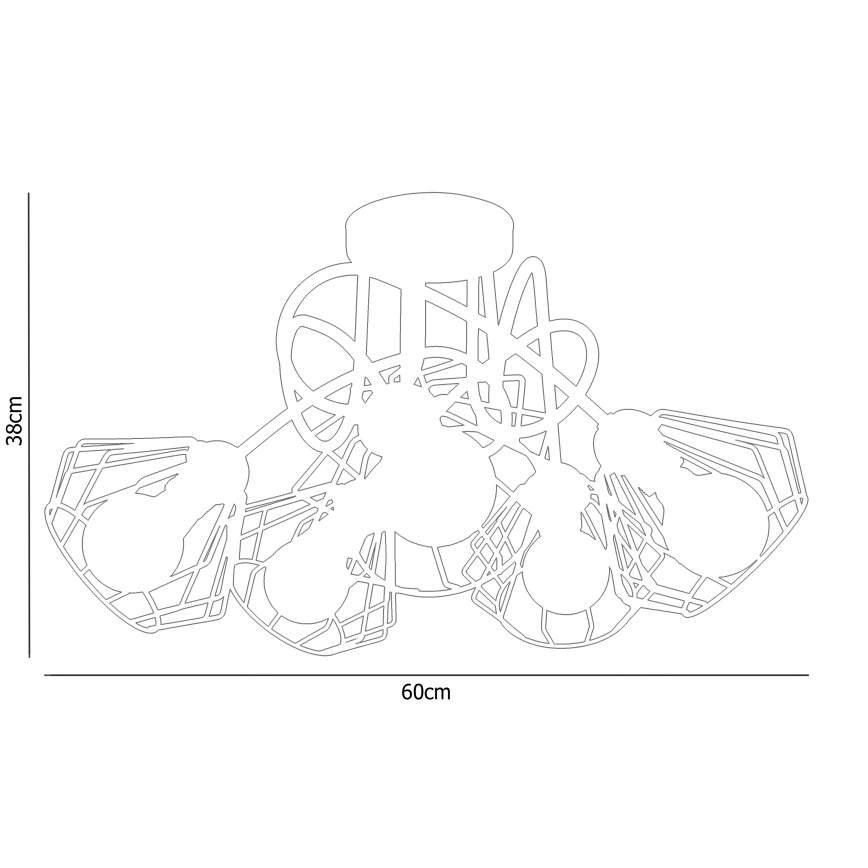 Πλαφονιέρα οροφής CEED 5xE27/60W/230V