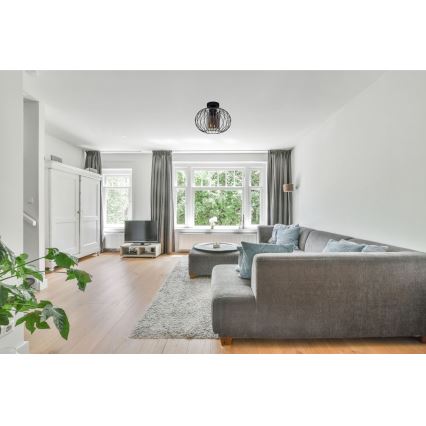 Πλαφονιέρα οροφής CORRINI 1xE27/60W/230V διάμετρος 25 cm μαύρο/γκρι