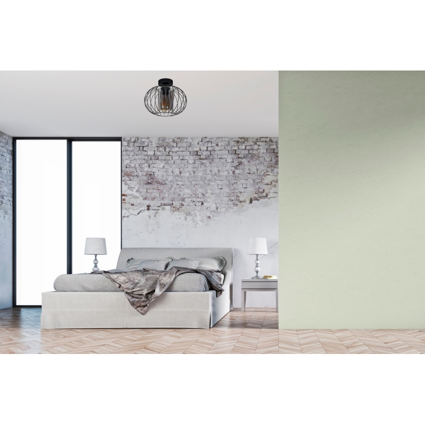 Πλαφονιέρα οροφής CORRINI 1xE27/60W/230V διάμετρος 25 cm μαύρο/γκρι