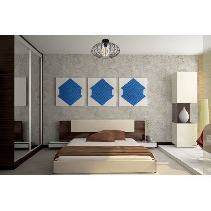 Πλαφονιέρα οροφής CORRINI 1xE27/60W/230V διάμετρος 34 cm μαύρο/διαφανής