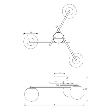 Πλαφονιέρα οροφής DAGA 3xE14/60W/230V