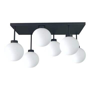 Πλαφονιέρα οροφής DEA 6xE14/60W/230V μαύρο/λευκό