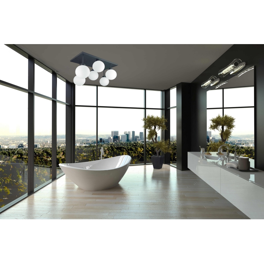 Πλαφονιέρα οροφής DEA 6xE14/60W/230V μαύρο/λευκό