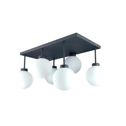 Πλαφονιέρα οροφής DEA 6xE14/60W/230V μαύρο/λευκό
