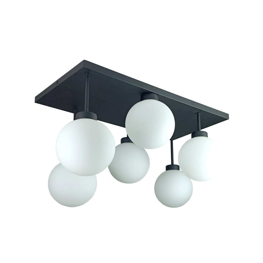 Πλαφονιέρα οροφής DEA 6xE14/60W/230V μαύρο/λευκό