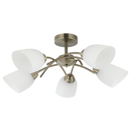Πλαφονιέρα οροφής DONNA 5xE27/60W/230V πατίνα
