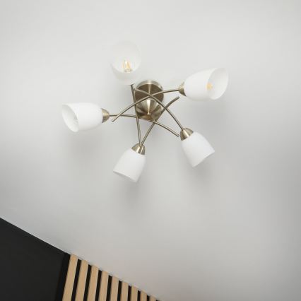 Πλαφονιέρα οροφής DONNA 5xE27/60W/230V πατίνα