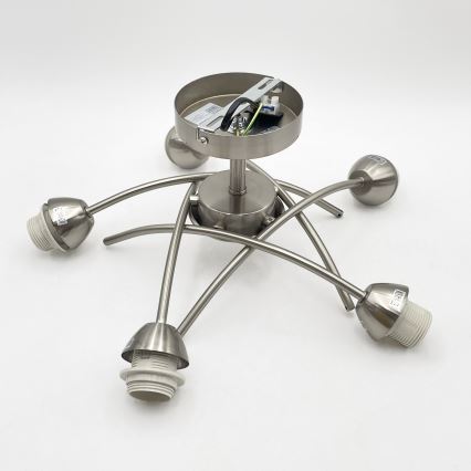 Πλαφονιέρα οροφής DONNA 5xE27/60W/230V νίκελ