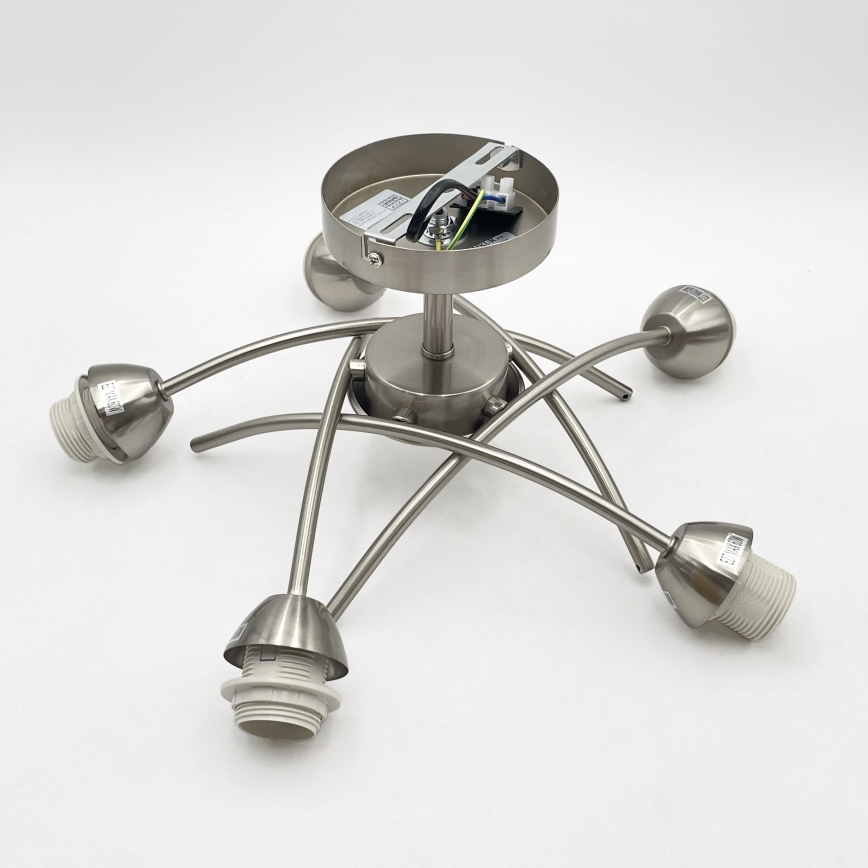 Πλαφονιέρα οροφής DONNA 5xE27/60W/230V νίκελ