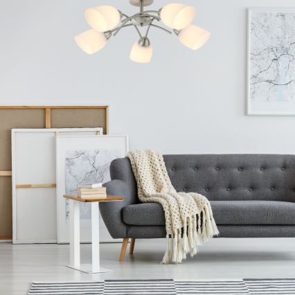 Πλαφονιέρα οροφής DONNA 5xE27/60W/230V νίκελ