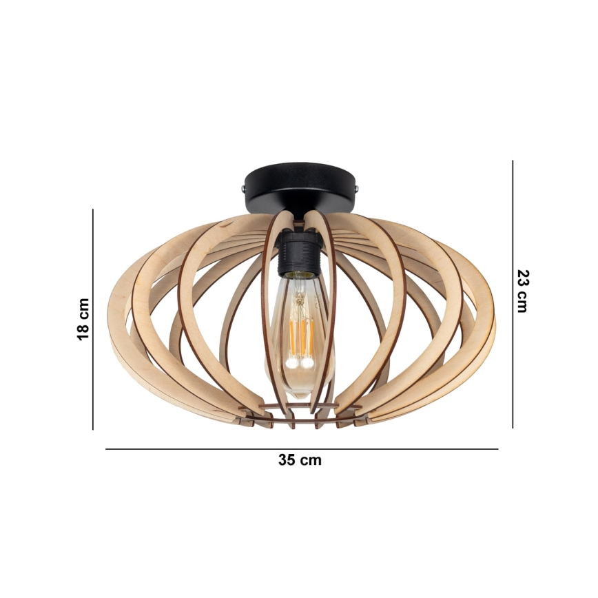 Πλαφονιέρα οροφής EARTH 1xE27/60W/230V μαύρο/μπεζ